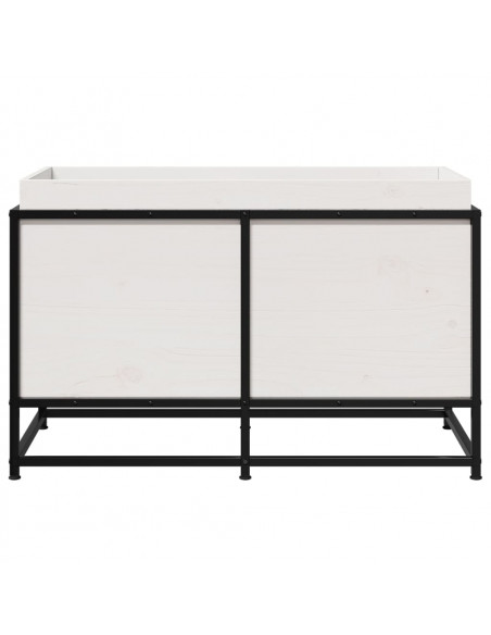 Fioriera da Giardino Bianca 80x40x50 cm Legno Massello di Pino