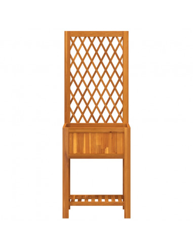 Fioriera con Traliccio e Ripiano 55x29,5x152 cm in Legno Acacia