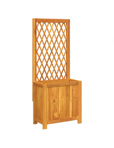 Fioriera con Traliccio 55x29,5x132 cm Legno Massello di Acacia