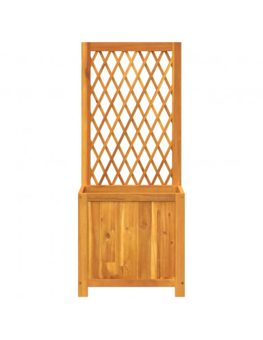 Fioriera con Traliccio 55x29,5x132 cm Legno Massello di Acacia