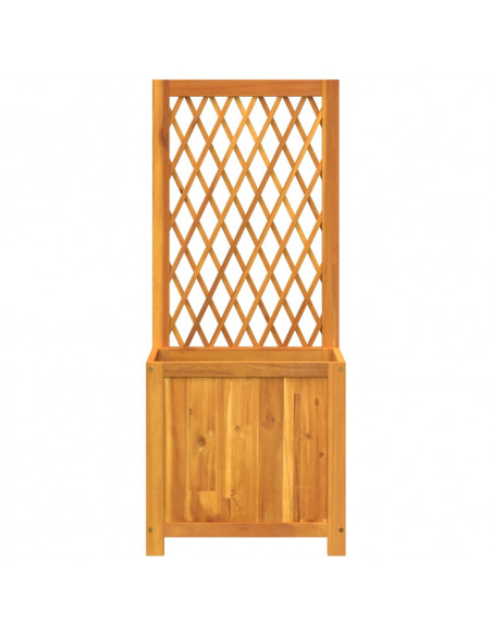 Fioriera con Traliccio 55x29,5x132 cm Legno Massello di Acacia