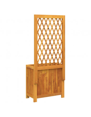 Fioriera con Traliccio 55x29,5x132 cm Legno Massello di Acacia