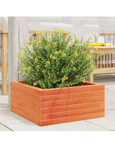 Fioriera Giardino Marrone Cera 60x60x23 cm Legno Massello Pino