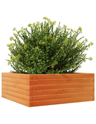 Fioriera Giardino Marrone Cera 60x60x23 cm Legno Massello Pino