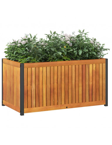 Fioriera da Giardino 85x45x44 cm in Legno Acacia e Acciaio