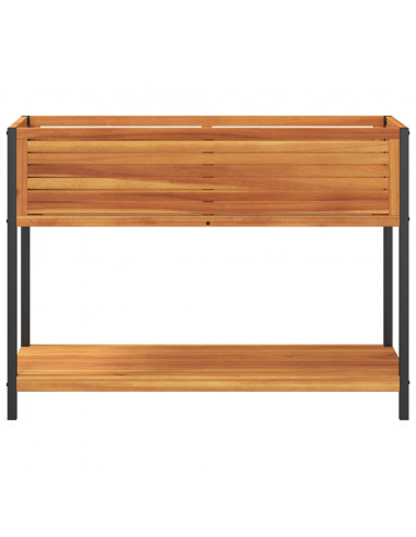 Fioriera con Ripiano 110x45x80 cm in Legno Acacia e Acciaio