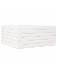 Fioriera da Giardino Bianca 50x50x23 cm Legno Massello di Pino 2