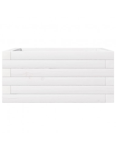 Fioriera da Giardino Bianca 50x50x23 cm Legno Massello di Pino