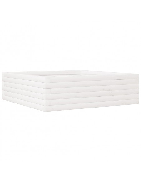 Fioriera da Giardino Bianca 80x80x23 cm Legno Massello di Pino