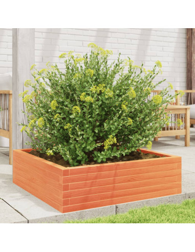 Fioriera Giardino Marrone Cera 80x80x23 cm Legno Massello Pino