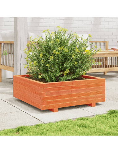 Fioriera Giardino Marrone Cera 70x70x26,5cm Legno Massello Pino