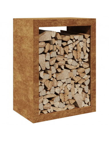 Rastrelliera per Legna 60x40x80 cm in Acciaio Corten