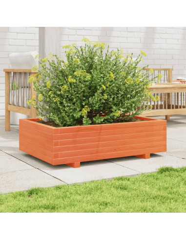 Fioriera Giardino Marrone Cera 90x60x26,5cm Legno Massello Pino