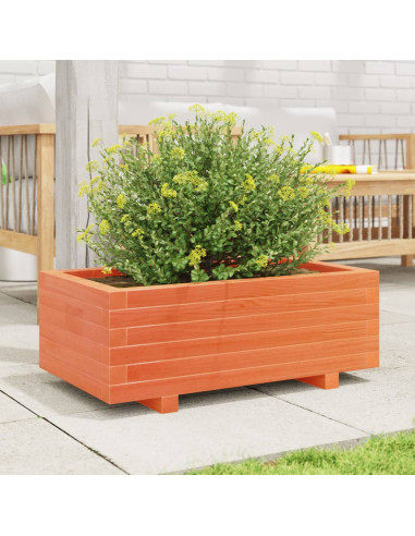 Fioriera Giardino Marrone Cera 70x40x26,5cm Legno Massello Pino