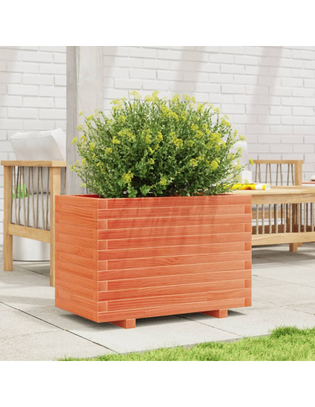 Fioriera Giardino Marrone Cera 70x40x49,5cm Legno Massello Pino