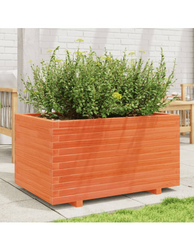 Fioriera Giardino Marrone Cera 90x60x49,5cm Legno Massello Pino