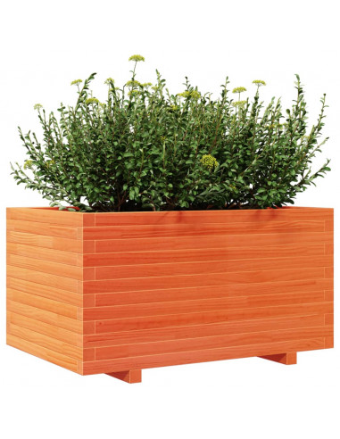 Fioriera Giardino Marrone Cera 90x60x49,5cm Legno Massello Pino
