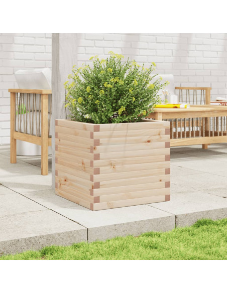 Fioriera da Giardino 50x50x46 cm in Legno Massello di Pino