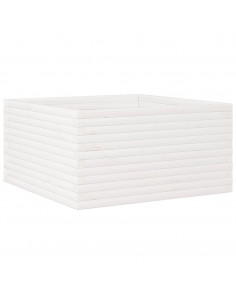 Fioriera da Giardino Bianca 90x90x46 cm Legno Massello di Pino 2