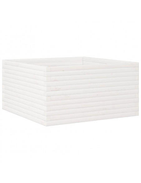 Fioriera da Giardino Bianca 90x90x46 cm Legno Massello di Pino