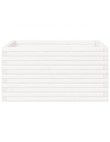Fioriera da Giardino Bianca 90x90x46 cm Legno Massello di Pino