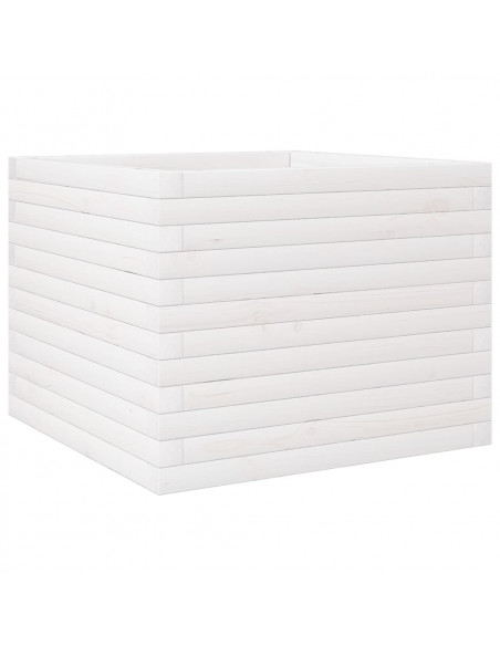 Fioriera da Giardino Bianca 60x60x46 cm Legno Massello di Pino