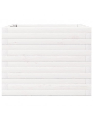 Fioriera da Giardino Bianca 60x60x46 cm Legno Massello di Pino