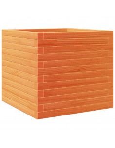 Fioriera Giardino Marrone Cera 50x50x46 cm Legno Massello Pino 2