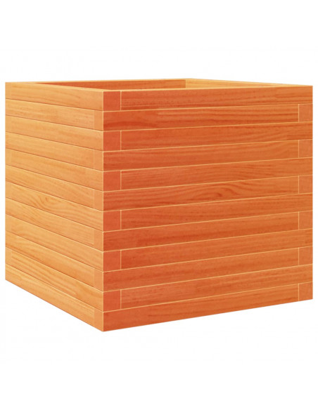 Fioriera Giardino Marrone Cera 50x50x46 cm Legno Massello Pino