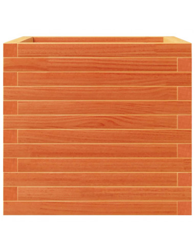 Fioriera Giardino Marrone Cera 50x50x46 cm Legno Massello Pino