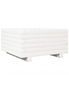 Fioriera da Giardino Bianca 50x50x26,5cm Legno Massello di Pino 2