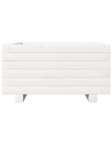 Fioriera da Giardino Bianca 50x50x26,5cm Legno Massello di Pino