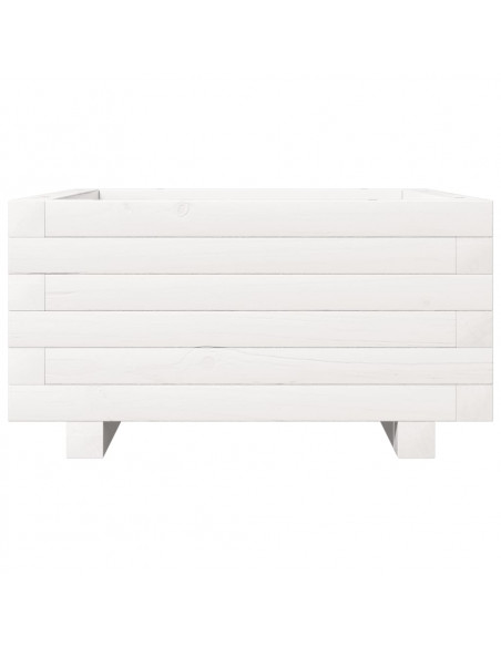 Fioriera da Giardino Bianca 50x50x26,5cm Legno Massello di Pino