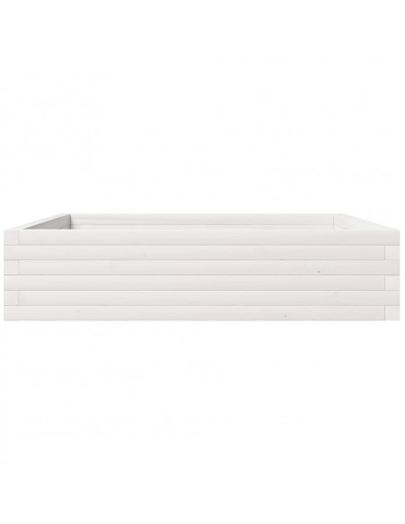 Fioriera da Giardino Bianca 100x100x23 cm Legno Massello Pino