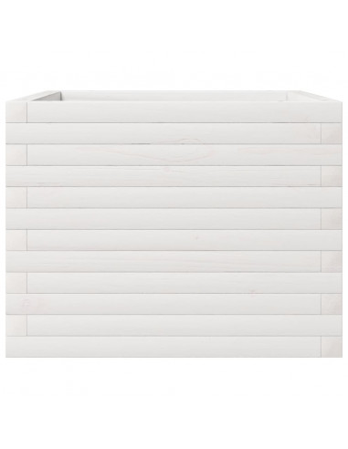Fioriera da Giardino Bianca 60x60x45,5cm Legno Massello di Pino