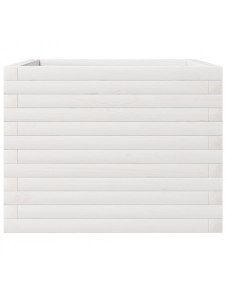 Fioriera da Giardino Bianca 60x60x45,5cm Legno Massello di Pino