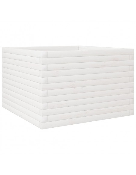 Fioriera da Giardino Bianca 70x70x45,5cm Legno Massello di Pino
