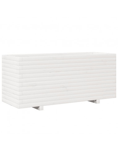 Fioriera da Giardino Bianca 110x40x49,5 cm Legno Massello Pino
