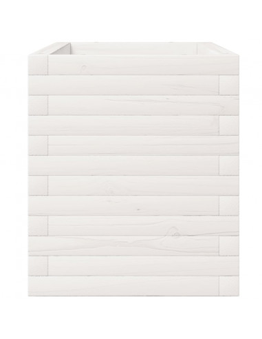 Fioriera da Giardino Bianca 110x40x49,5 cm Legno Massello Pino