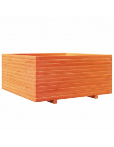 Fioriera Giardino Marrone Cera 100x100x49,5 Legno Massello Pino 2