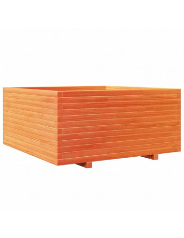 Fioriera Giardino Marrone Cera 100x100x49,5 Legno Massello Pino