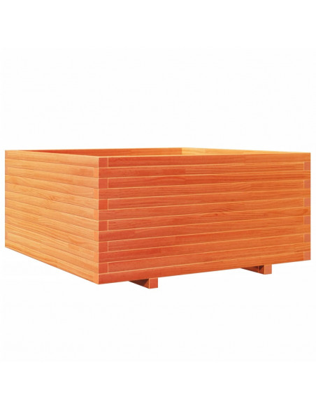 Fioriera Giardino Marrone Cera 100x100x49,5 Legno Massello Pino