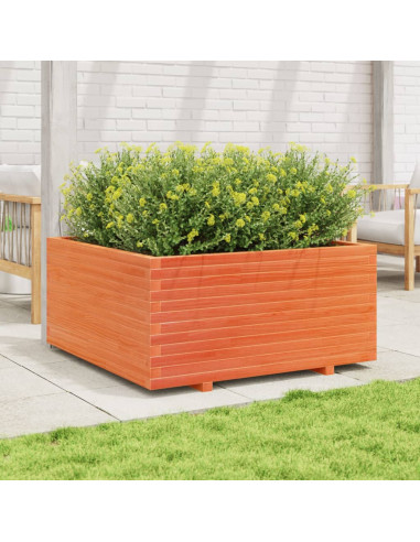 Fioriera Giardino Marrone Cera 100x100x49,5 Legno Massello Pino