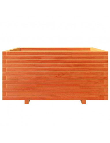 Fioriera Giardino Marrone Cera 100x100x49,5 Legno Massello Pino