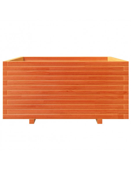 Fioriera Giardino Marrone Cera 100x100x49,5 Legno Massello Pino