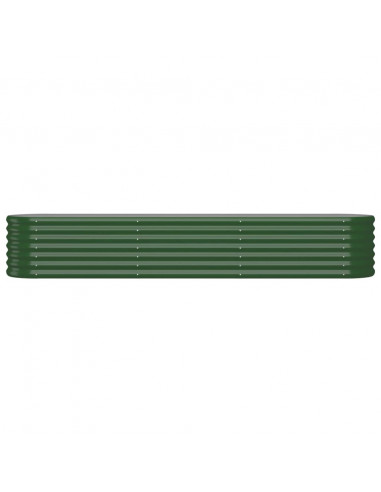 Letto Giardino Acciaio Verniciato a Polvere 224x40x36 cm Verde