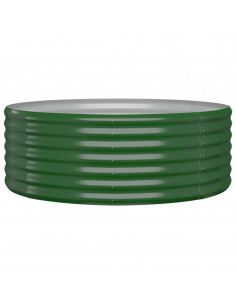 Letto Giardino Acciaio Verniciato a Polvere 100x100x36 cm Verde 2