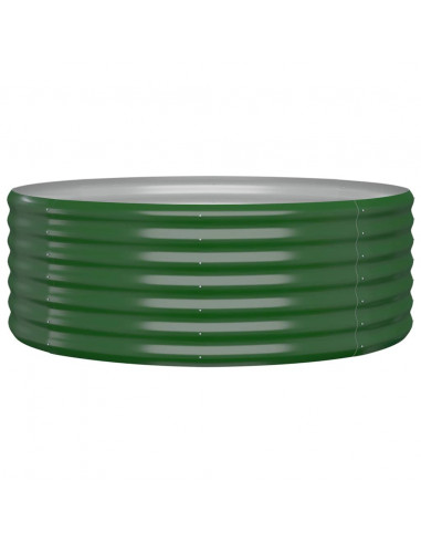 Letto Giardino Acciaio Verniciato a Polvere 100x100x36 cm Verde