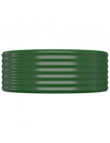 Letto Giardino Acciaio Verniciato a Polvere 100x100x36 cm Verde