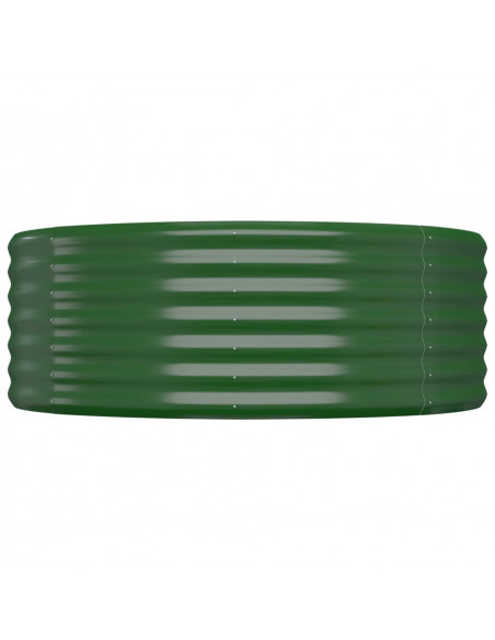 Letto Giardino Acciaio Verniciato a Polvere 100x100x36 cm Verde